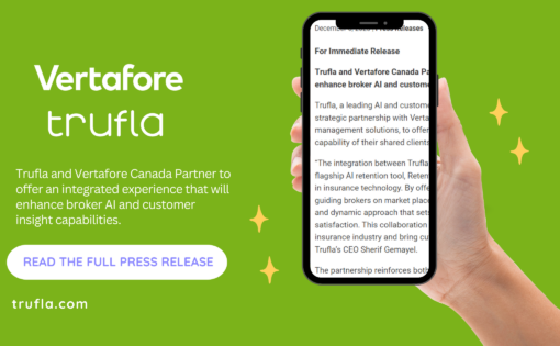 Trufla and Vertafore Canada Partner to offer an integrated experience that will enhance broker AI and customer insight capabilities