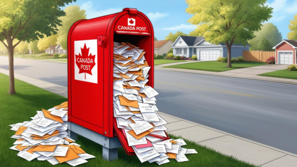overflowing canada post mailbox